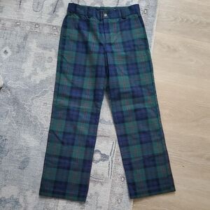 Vineyard Vines Boys Blackwatch Plaid Tartan Adjustable Waist Pants Sz10